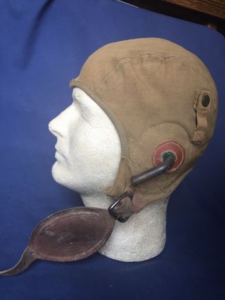 Wwii Usaaf Us Army Air Force Flight Helmet Type A - 8 With Gosport Tubes