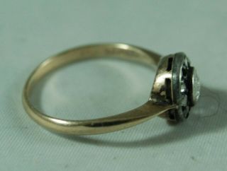 Antique 15ct Yellow Gold & Silver 1/2 Carat Diamond Ring AF Size N 1.  8g A602017 3