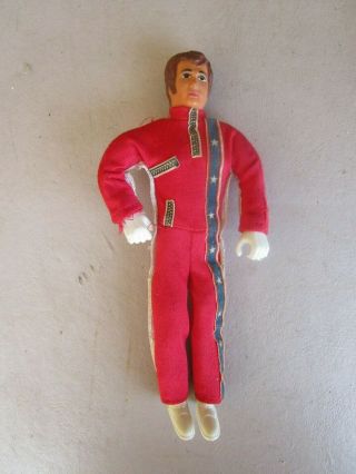 Vintage 1972 Ideal " Evel Knievel " Red Racing Suit Stuntman Action Figure Evil