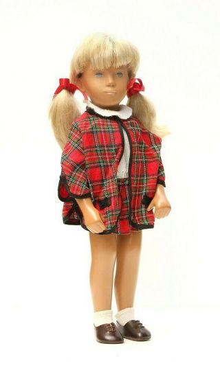 Sasha Doll Rare Trendon 16 " Blond 1960s Vintage Kilt Twin Ponytails Guc