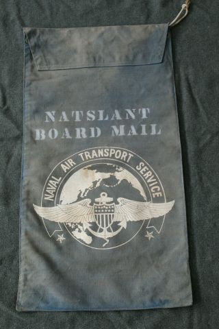 Scarce Ww2 U.  S.  Naval Air Transport Service " Natslant " Canvas Mail Bag