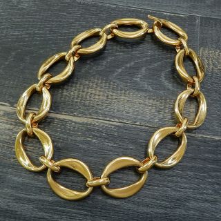 Chanel Gold Plated Cc Vintage Ring Chain Necklace Choker 4685a Rise - On