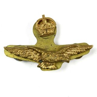 Ww2 Royal Air Force Raf Side Cap Insignia Eagle Crown Brass Backing Screw Back