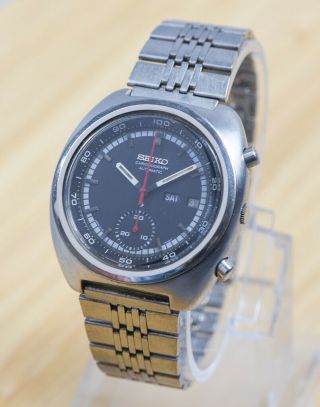 Vintage Seiko Chronograph Stainless Steel Watch W/ Signed Band Serviced