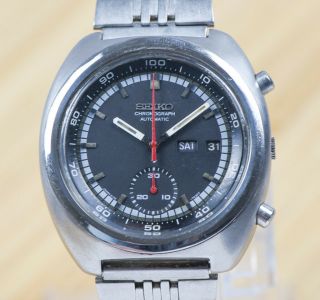 Vintage SEIKO Chronograph Stainless Steel Watch w/ Signed Band SERVICED 2