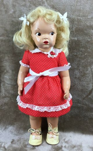Vintage 1946 - 1947 Terri Lee Doll 16 " Wiry Blonde Wig Side - Glancing Eyes