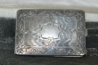 Large Art Deco Sterling Silver Coin Purse Card Holder Photo Vesta Case 94 G