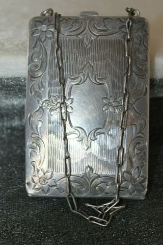 Large ART DECO Sterling Silver Coin purse card holder photo VESTA CASE 94 g 2
