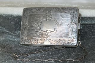 Large ART DECO Sterling Silver Coin purse card holder photo VESTA CASE 94 g 3
