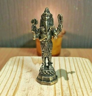 Ganesha Lord Ganpati Idol Amulet Success Rich God Hindu Charm Stand Statue Holy
