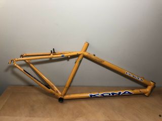 Vintage 1998 Kona Kilauea Reynolds 631 18” Mountain Bike Frame Orange Very Light