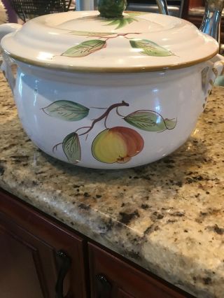 Vintage Italian Hand Painted Ceramic Soup Tureen With Ladle 3
