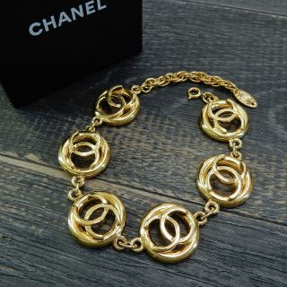 Chanel Gold Plated Cc Logos Charm Vintage Chain Bracelet 4671a Rise - On