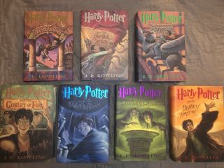 Rare Set Of All 7 Harry Potter First Printing First Edition Books For Collector