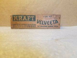 Vintage Velveeta Cheese 2lb Wood Box No Top