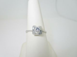 18k Solid White Gold Antique Edwardian Diamond Engagement Ring | Size 7.  25 R1025