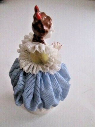 Antique Dresden Lace Lady with Basket Figurine GERMANY 4 