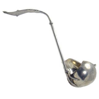 Sterling Ladle With Applied Handle - Turn - Of - The - Century