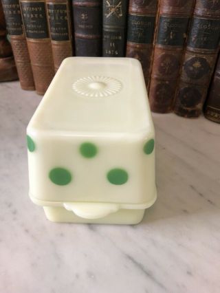 Vintage McKee Green Dots & Custard 1 Lb Butter Dish 1920 - 1930’s 4