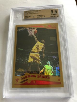 2005 - 06 Lebron James Topps Chrome Gold Refractor 83 Of 99.  Very Rare
