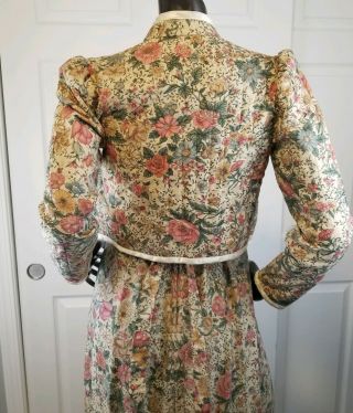 Vtg Gunne Sax Long Dress 9 Velvet Corset Floral Prarie Hippy Boho 70s,  Jacket 9