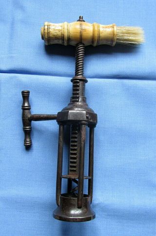 Antique Four Round Pillar Mechanical Corkscrew/Side Winding Handle/Fluted Helix 5