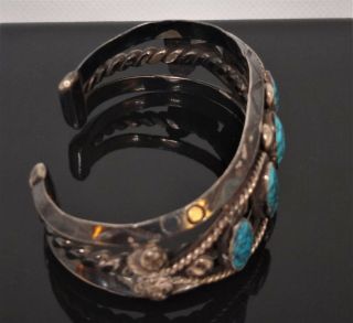 FranK or Fred Peshlakai,  Navajo,  Turquiose and Silver Vintage Cuff Bracelet. 6