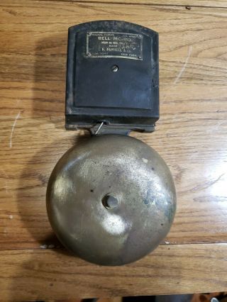 Wwii U S Army Signal Corp Brass Bell Mc - 153 J H Bunnell & Co.  Alarm Telephone