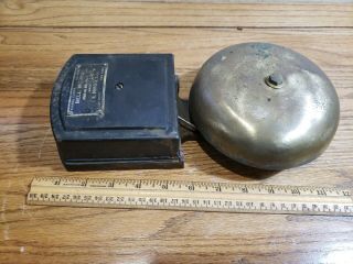 WWII U S Army Signal Corp Brass Bell MC - 153 J H Bunnell & Co.  Alarm Telephone 4