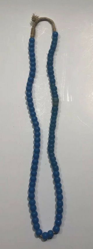 Vintage Native American Trade Beads Necklace Raffia Authentic 12 " Drop