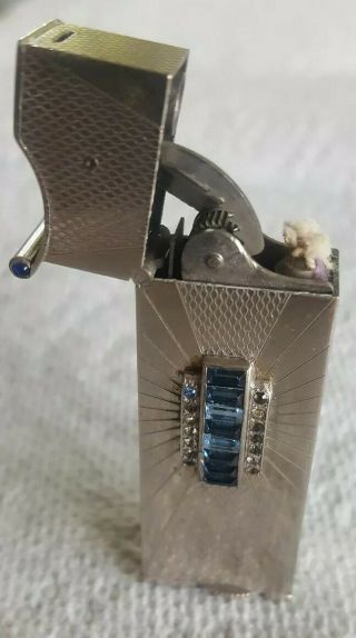 RARE & COOL VINTAGE EVANS ESQUIRE AUTOMATIC CIGARETTE LIGHTER WITH JEWELS 6