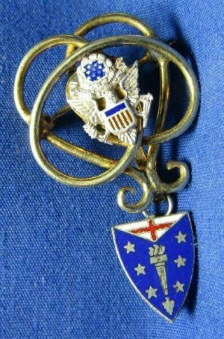 Wwii Sterling 104th Infantry Regiment Home Front Sweetheart Pin
