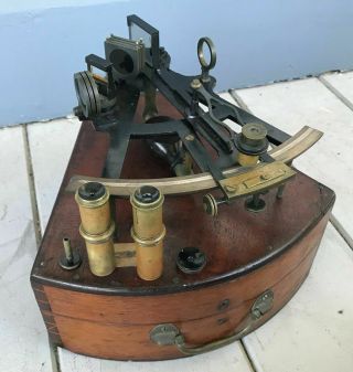 Antique 19th Century Fred K Smith London Maritime Nautical Ships Sextant & Case