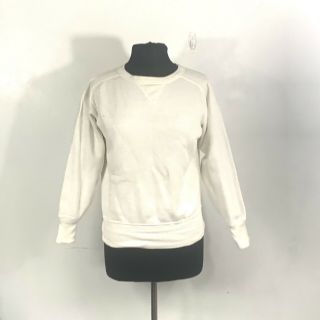 Vtg 40s Doube V White Pullover Athelic Varsity Sweatshirt