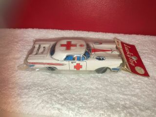 Vintage Japan Tin Friction Rescue Hospital Toy Car 1950 