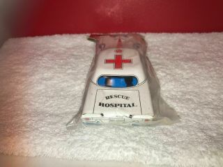 Vintage Japan Tin Friction Rescue Hospital Toy Car 1950 ' s Modern Toys 5