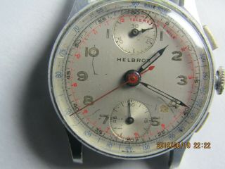 Vintage Men ' s Helbros Chronograph watch for parts/repair 410 2