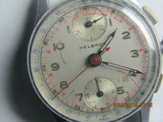 Vintage Men ' s Helbros Chronograph watch for parts/repair 410 8