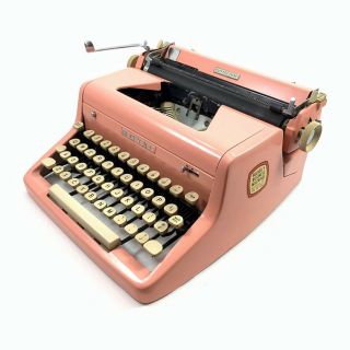 Pink Royal Quiet De Luxe Typewriter Antique Portable Vtg Not Restored