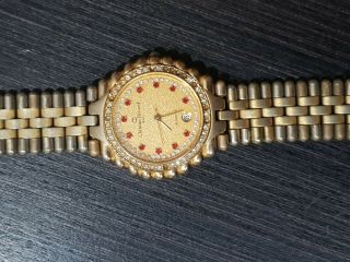 RARE Vintage Christian Bernard Paris Quartz Woman ' s Watch 18k Gold Diamond M2875 6