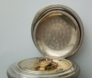 ANTIQUE AMERICAN AURORA WATCH Co.  USA,  SILVER CASED POCKET WATCH 15 JEWELS c1885 4