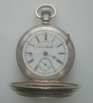 ANTIQUE AMERICAN AURORA WATCH Co.  USA,  SILVER CASED POCKET WATCH 15 JEWELS c1885 7