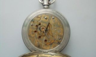 ANTIQUE AMERICAN AURORA WATCH Co.  USA,  SILVER CASED POCKET WATCH 15 JEWELS c1885 9