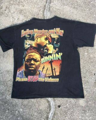 Vintage 1997 Tupac Biggie Notorious Big 2pac Rap Tee Hip Hop Promo 90s T Shirt