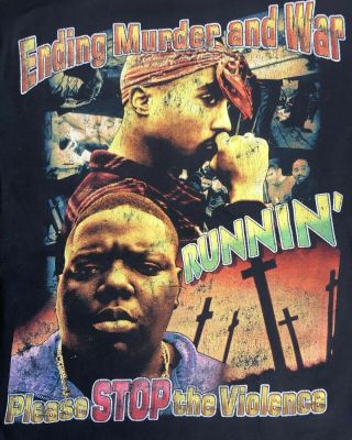 Vintage 1997 Tupac Biggie Notorious BIG 2pac Rap Tee Hip Hop Promo 90s T Shirt 4