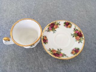 Vintage Royal Albert Bone China Old Country Roses Miniature Cup & Saucer England 4