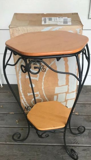 Vintage Longaberger Wrought Iron & Wood Accent Table Generations Stand
