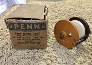 Early Vintage Penn Fishing Reel 85 Rare Colored Side Plates