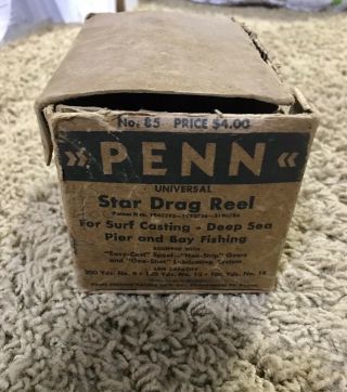 Early Vintage Penn Fishing Reel 85 RARE COLORED SIDE PLATES 5