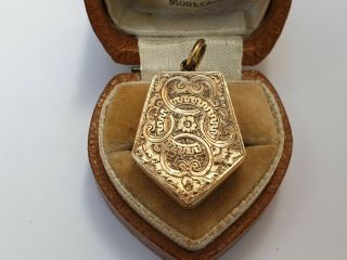 Antique Edwardian locket 9ct Rose Gold Engraved Locket Pendant Stunning Jewelry 6